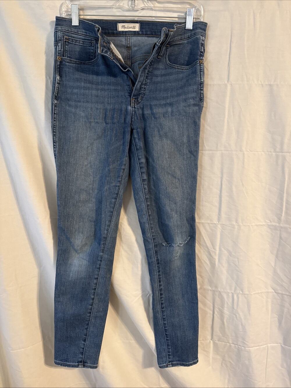 Madewell Jeans Womens 27 Blue 10 Inch Distressed High Rise Skinny